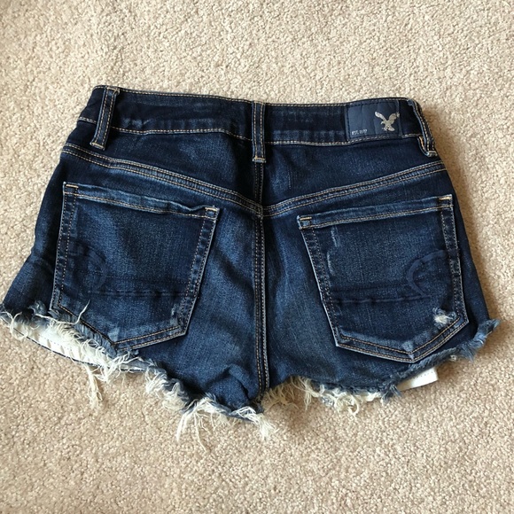Hi Rise Festival American Eagle Ripped Jean Shorts - Picture 2 of 4